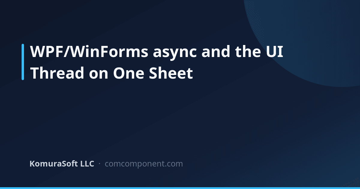 Where await Resumes in WPF/WinForms: UI Thread and Deadlocks ...